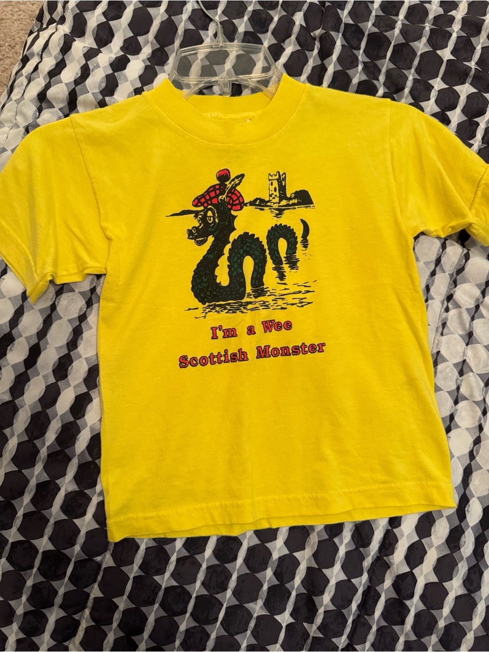 Vintage Loch Ness Scotland I'm a Wee Scottish Monster T-Shirt Nessie Kids 6/8